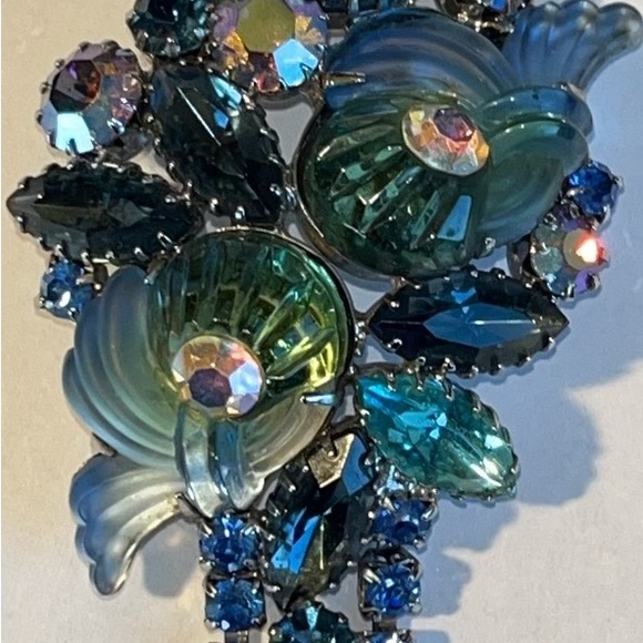 Vintage Edlee molded AB sapphire Bracelet-Rare piece - Picture 5 of 7